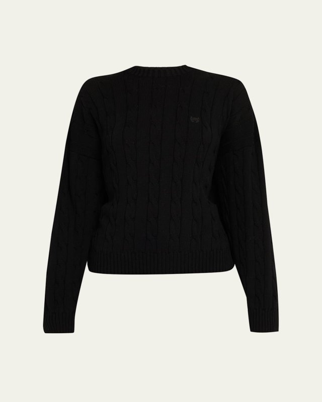 Cable-Knit Crewneck Sweater